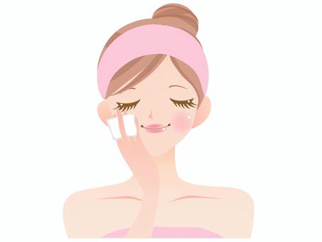 化粧水はコットンで